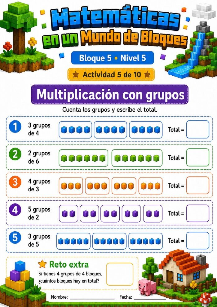 Actividad: multiplicación con grupos